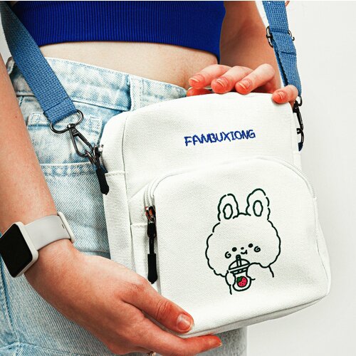 фото Сумка мессенджер азбука любви 161041, фактура плетеная, белый maljoryfamily