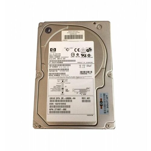 Жесткий диск HP 271837-002 36,4Gb U320SCSI 3.5 HDD жесткий диск hp 271837 029 300gb u320scsi 3 5 hdd