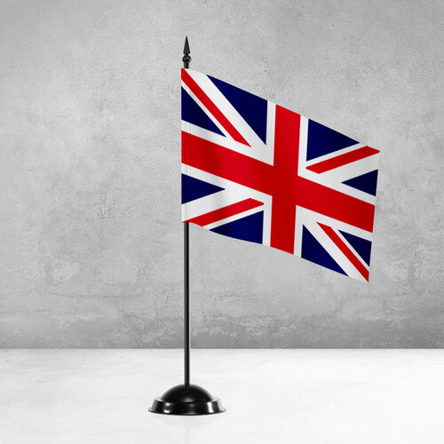 Настольный флаг Великобритании на пластиковой черной подставке