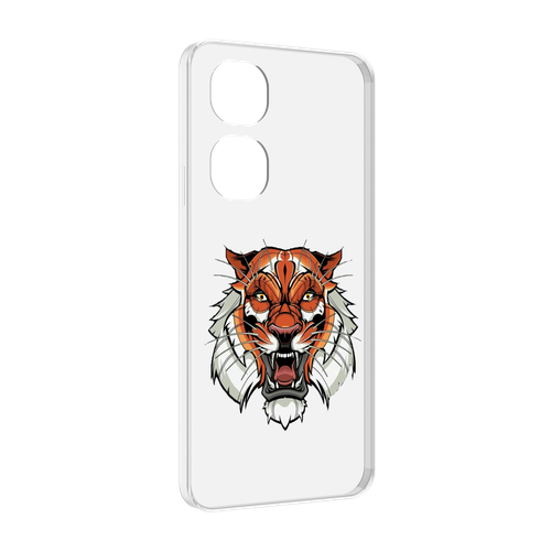 Чехол MyPads оранжевый седой тигр для Vivo Y100 задняя-панель-накладка-бампер