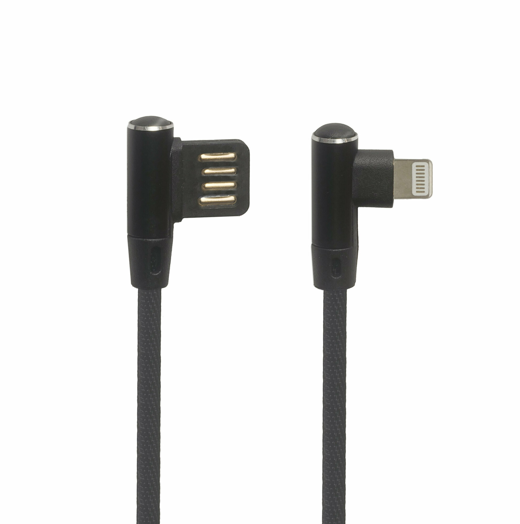 USB кабель "LP" для Apple Lightning 8 pin оплетка Т-порт 1м черный