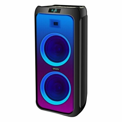 Музыкальный центр Ginzzu GM-215 80Вт с караоке Bluetooth FM USB micro SD черный 1408600₽