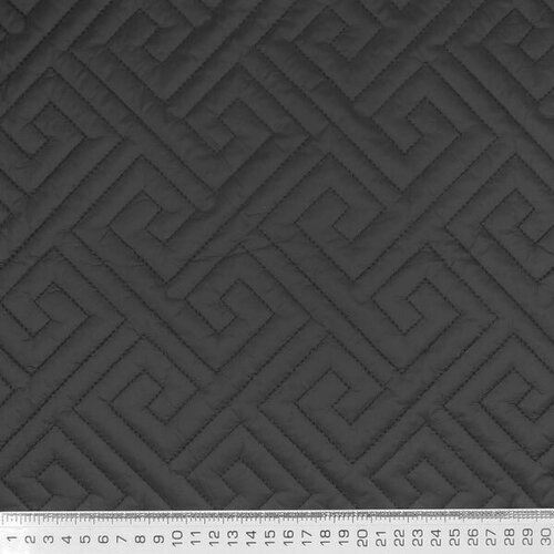 Курточная ткань для шитья и рукоделия. Стежка. Цвет черный, 100х140 см