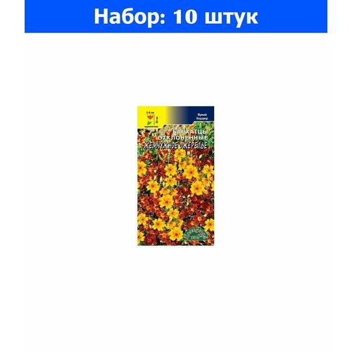 Бархатцы откл. Жемчужное ожерелье 0,05г Одн 30см (Цвет сад) - 10 пачек семян