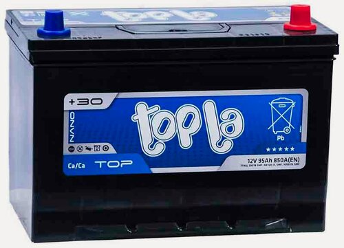 Изображение товара Аккумулятор автомобильный Topla Asia Top 95 А/ч 850 А обр. пол. 118895 Азия авто (306x173x225) с бортиком