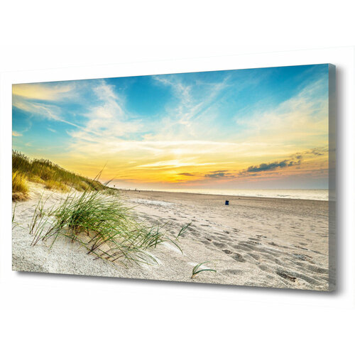 Картина на холсте "Пляж, песок, море" PRC-1755 (60x40см). Натуральный холст