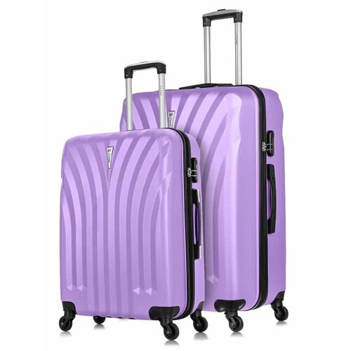 комплект чемоданов lacase phuket цвет фиолетовый Комплект чемоданов L'case Phuket, 2 шт., 133 л, размер M/L, лиловый, фиолетовый