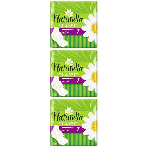 Naturella Прокладки гигиенические с крылышками Classic Maxi Ромашка, 7 шт/уп, 3 уп naturella гигиенические прокладки classic maxi duo 5 капель 14 шт уп 3 уп