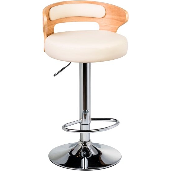 Стул барный Dobrin FRED (натуральное дерево, кремовый)