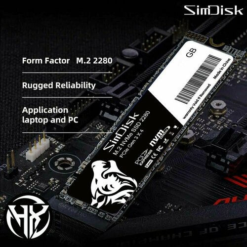 Внутренний SSD диск SimDisk 512Gb M2 NVMe PCIe Gen3x4 487000₽