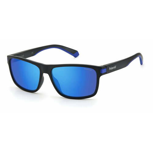 фото Солнцезащитные очки polaroid, вайфареры, с защитой от уф, поляризационные, для мужчин, синий