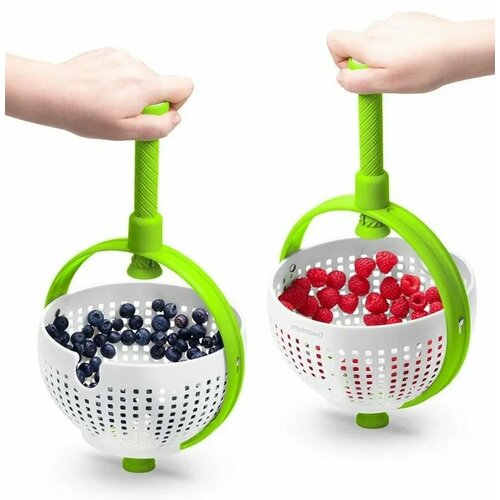 Сушилка механическая с ручкой spinning strainning colander для зелени овощей фруктов и ягод центрифуга для салата пластиковая 64900₽