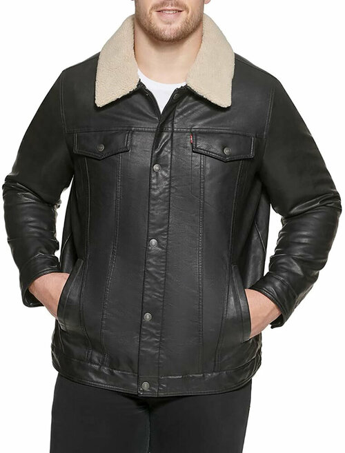 Кожаная куртка Levis, размер S, черный