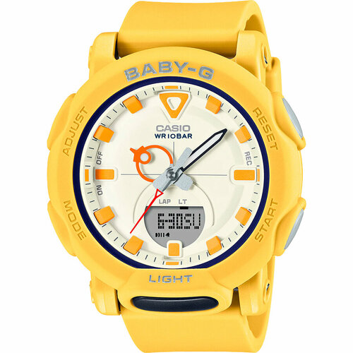 фото Наручные часы casio baby-g, белый, горчичный