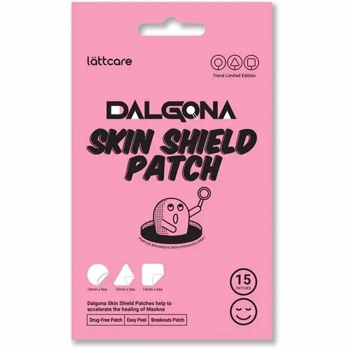 Патчи точечные от воспалений Lattcare DALGONA Skin Shield Patch, 15 шт патчи точечные от воспалений lattcare blemish spot care patch 12 шт