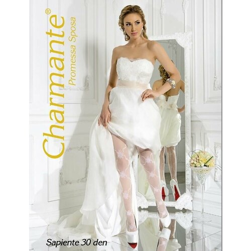 фото Колготки charmante, 30 den, размер l/xl, белый