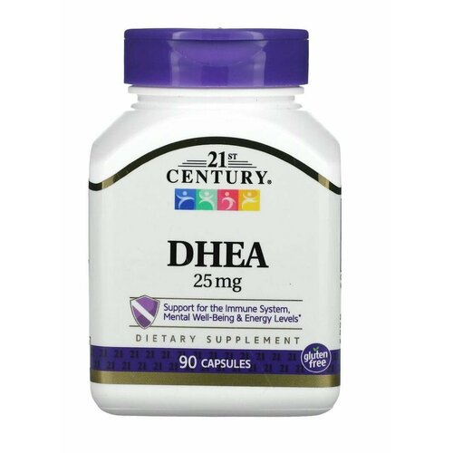 21st Century, дгэа, DHEA, 25 мг, 90 капсул