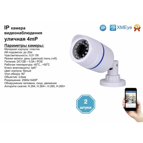 2шт DVW100IP4MPPOE Уличная IP камера 4мП с ИК до 20м 407700₽