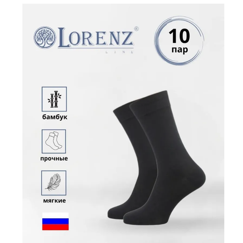 Носки LorenzLine, 10 пар, размер 25, черный