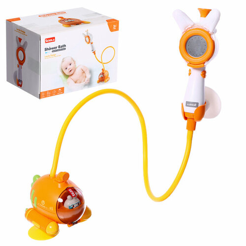 Детский душ для ванны Подводная лодка с щёткой для мытья головы работает от батареек 2210₽