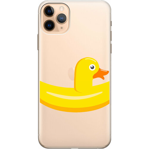Силиконовый чехол на Apple iPhone 11 Pro Max / Эпл Айфон 11 Про Макс с рисунком Duck Swim Ring силиконовый чехол на apple iphone 11 эпл айфон 11 с рисунком duck swim ring