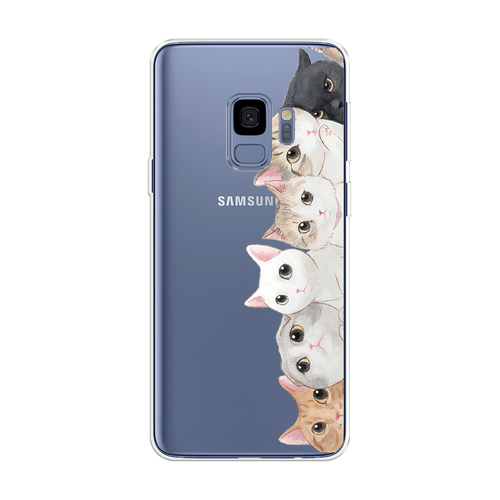 Силиконовый чехол на Samsung Galaxy S9 / Самсунг Галакси S9 Котики, прозрачный силиконовый чехол на samsung galaxy s9 самсунг галакси s9 волна в канагаве прозрачный