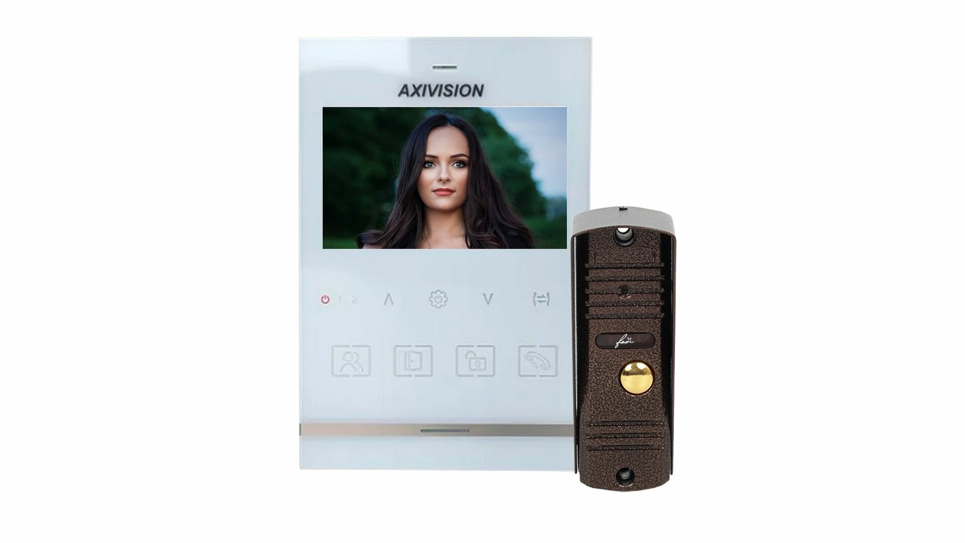 Комплект видеодомофона 4.3" Axivision-Fox FX-KIT-2 белый