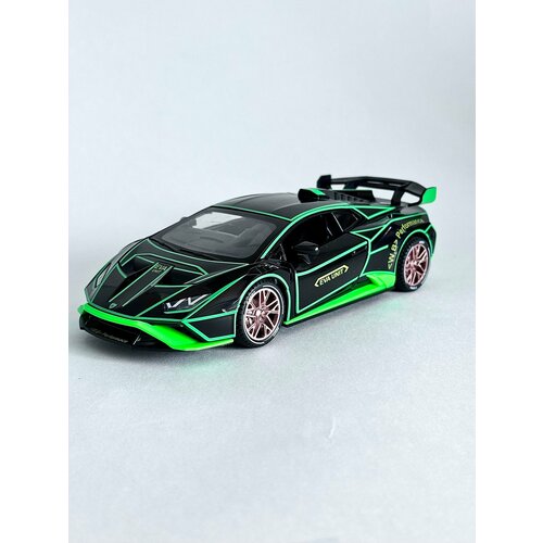 машинка lamborghini 1 24 с имитацией дыма зеленая Металлическая машинка Ламборджини Хуракан c дымом, Lamborghini Huracan 1/24