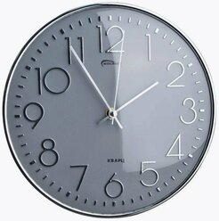 Часы настенные с плавным ходом на кухню / круглые часы 25 см / Космос / серебристый часы / Батарейка в подарок