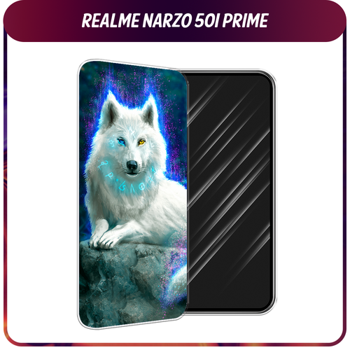 Силиконовый чехол на Realme Narzo 50i Prime / Реалми Нарзо 50i Прайм Белоснежный волк силиконовый чехол глаза масляная живопись на realme narzo 50i prime реалми нарзо 50i прайм