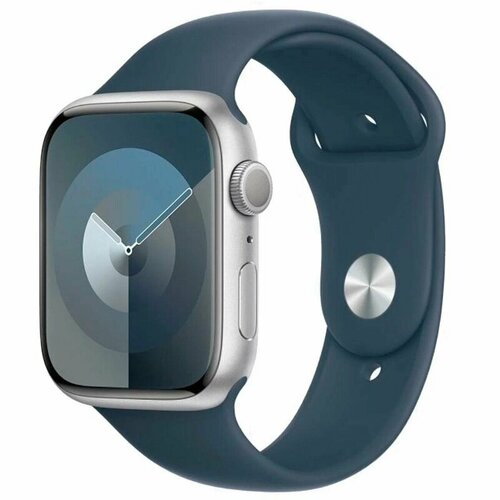 Умные часы Apple Watch Series 9 41 мм Aluminium Case GPS + Cellular, Silver/Storm Blue Sport Band - M/L