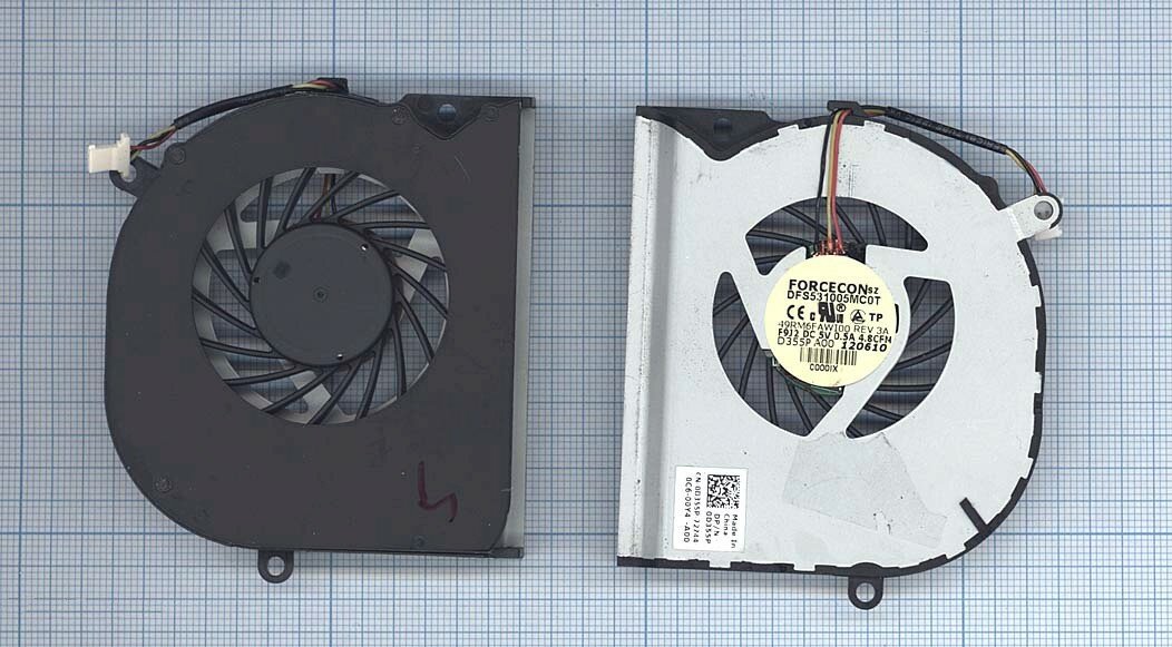 Вентилятор (кулер) для ноутбука Dell DFS531005MC0T F9J2 (3-pin)