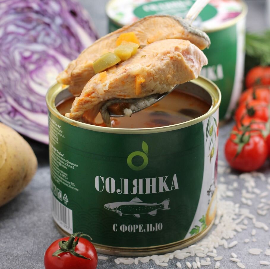 Солянка с форелью, 530г, ECOFOOD (Армения)