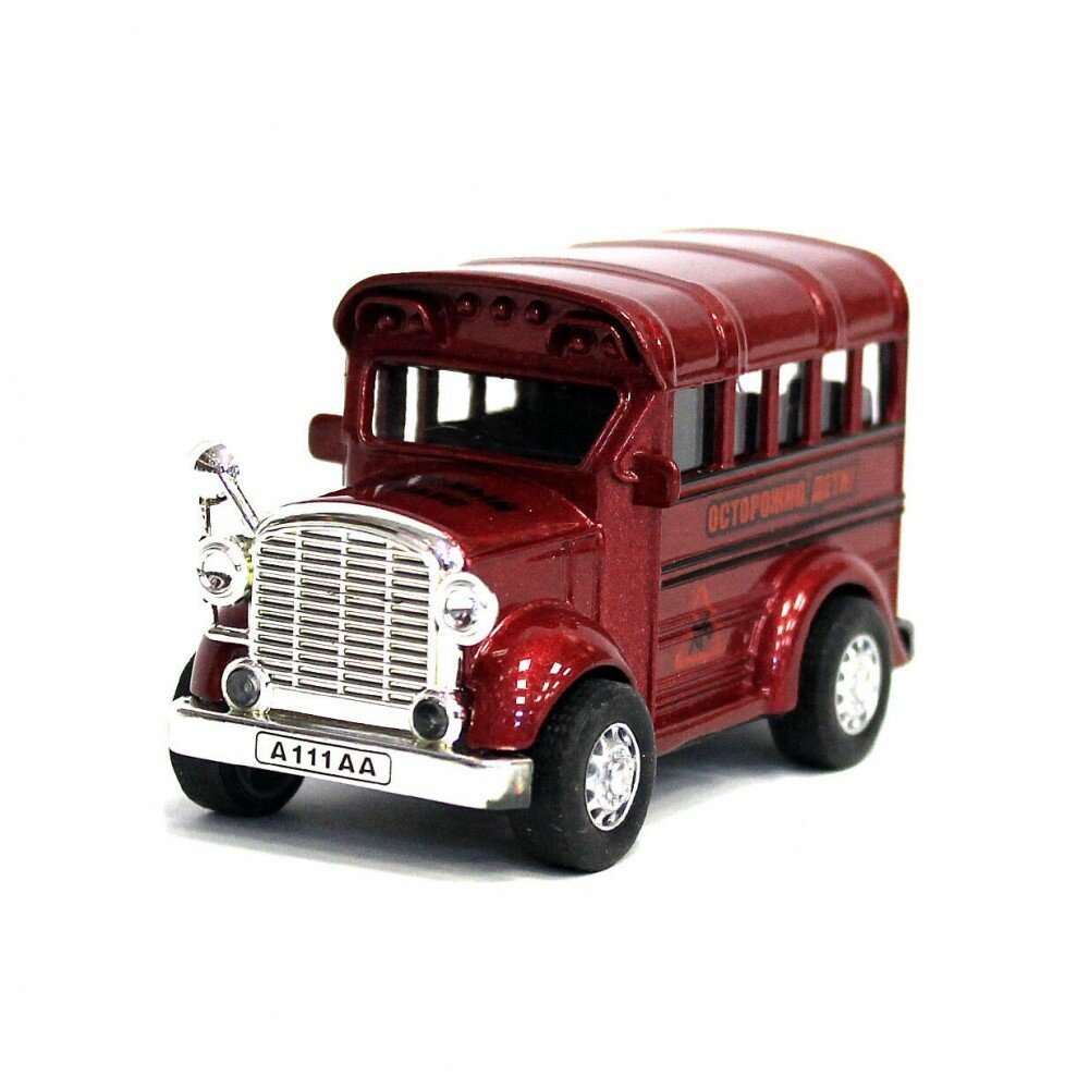 Школьный автобус Технопарк, красный, инерционный, свет, звук 1405989-Rr