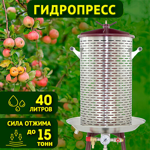 Гидропресс "Заготовщик" 40 л/ Пресс для сока / пресс для отжима сока из овощей, фруктов и ягод.