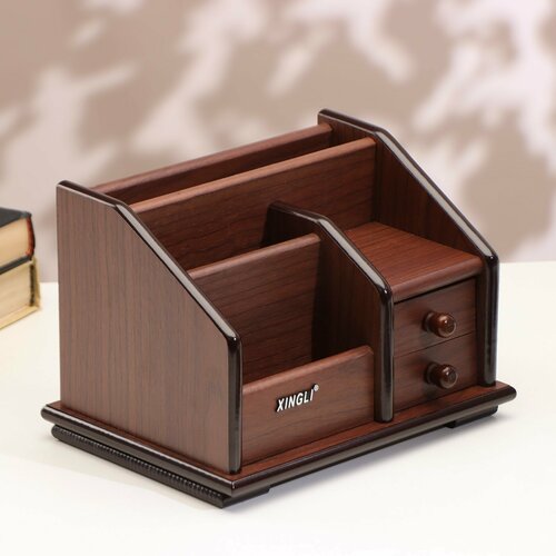 Органайзер 4 секции 2 выдвижных ящика серия Орех с кантом темным микс 1419 1811₽