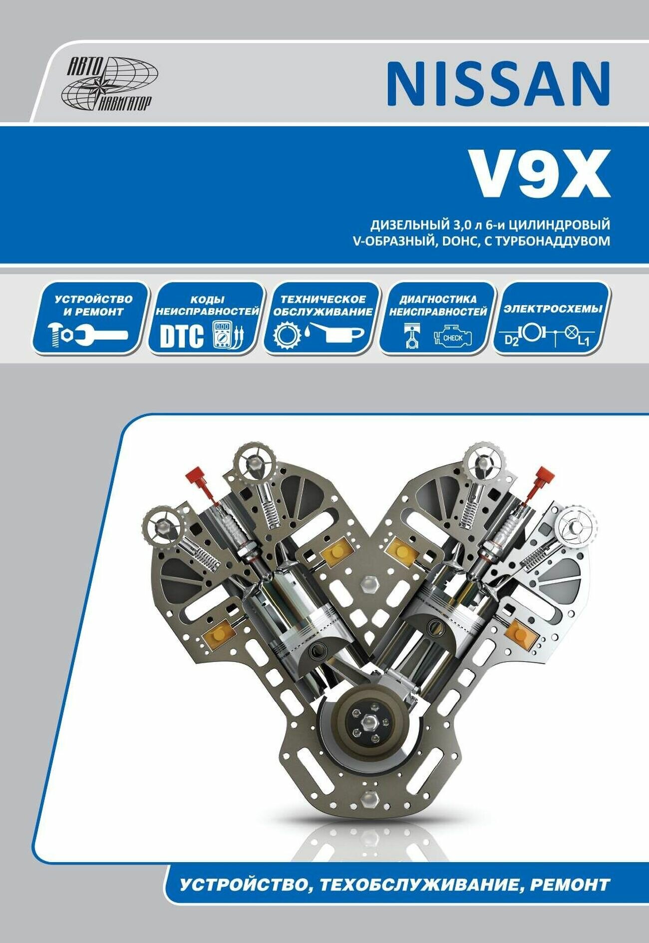 Nissan V9Х. Бензиновый 3,0 л 6-и цилиндровый V-образный, DOHC, с системой турбонаддувом. Устройство, техобслуживание, ремонт - фото №7