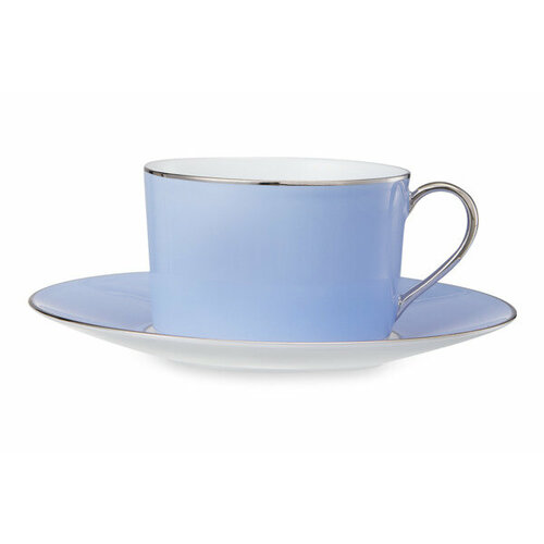 Чашка чайная с блюдцем Legle Под солнцем 250 мл, фарфор, голубая, п/к