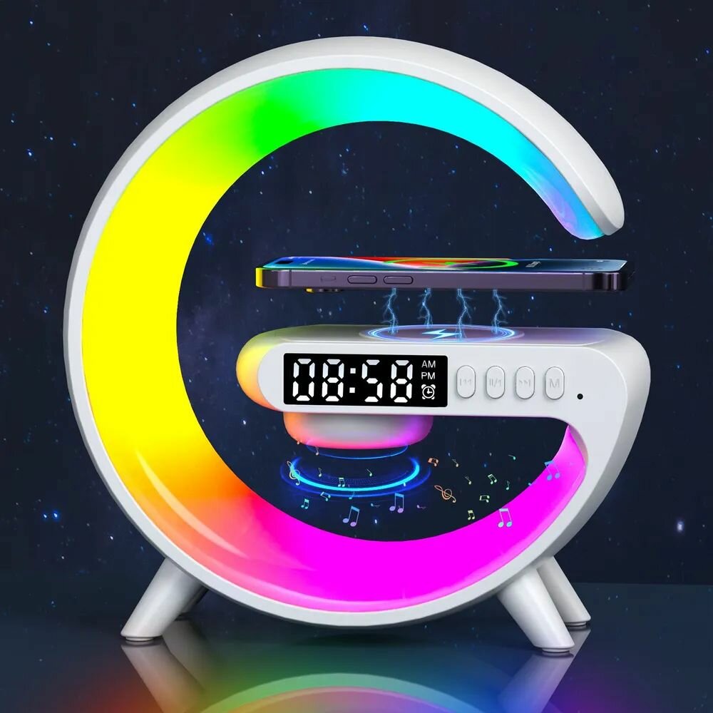 фото Портативная акустика RGB сбеспроводной зарядкой G63 белый