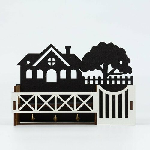 Ключница настенная с полкой и карманом дом и дерево 17 х 113 см 1992₽