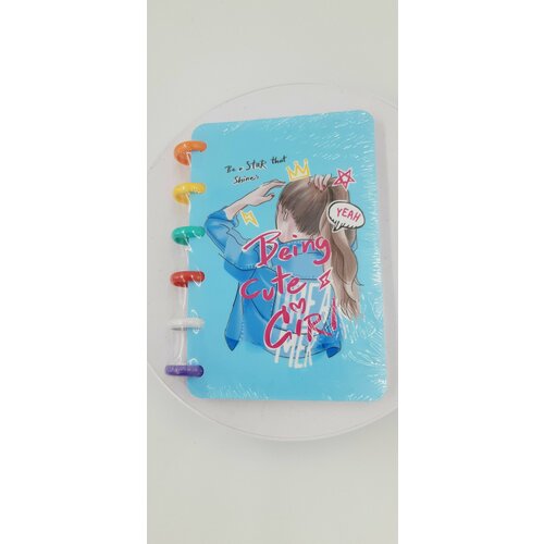 Записная книжка Девушка-Принцесса А6 на кольцах с сердечком, 115*155 мм, пластиковая обложка, 80 листов в клетку