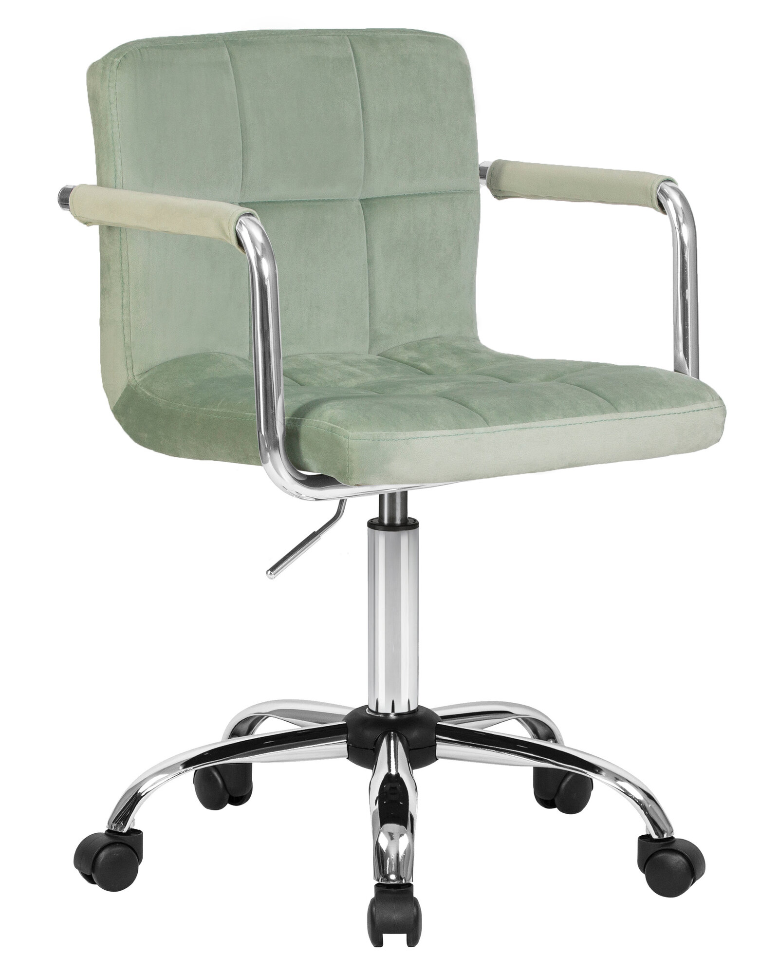 Офисное кресло для персонала DOBRIN TERRY LM-9400 цвет сиденья мятный велюр (MJ9-87), цвет основания хромированная сталь