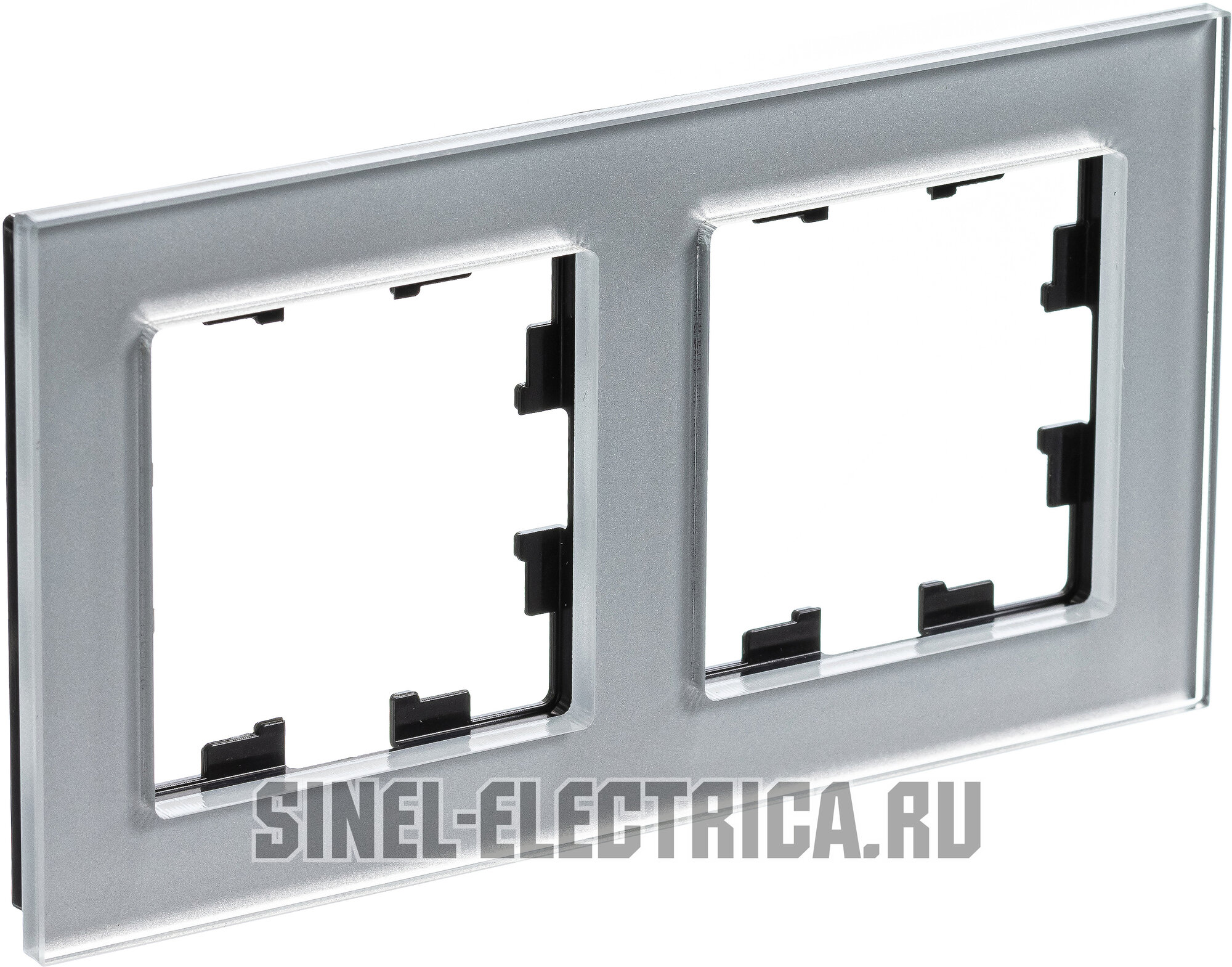 Рамка IP20 Schneider Schneider Atlas Design двухместная (Алюминий (стекло))