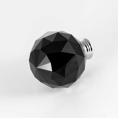 Ручка-кноб дверная чёрный хрусталь Crystal D60 Сhrome Black, диаметр кристаллов 60 мм lensball сфера хрустальная 60 мм fotokvant prs 005