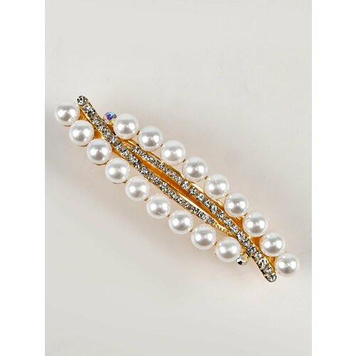 Красивая заколка автомат украшения для волос с жемчугом и стразами автоматическая заколочка для женщин и девочек 269₽