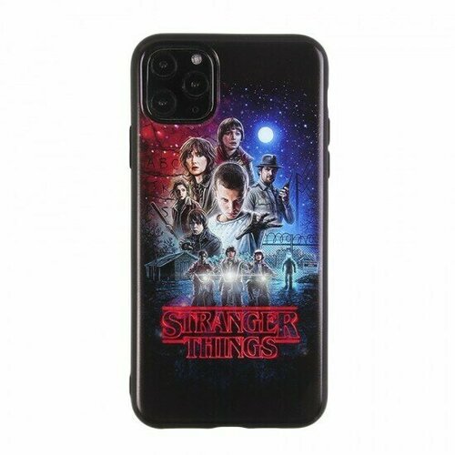 Чехол ТПУ Очень странные дела для iPhone X/XS, 012126 черный
