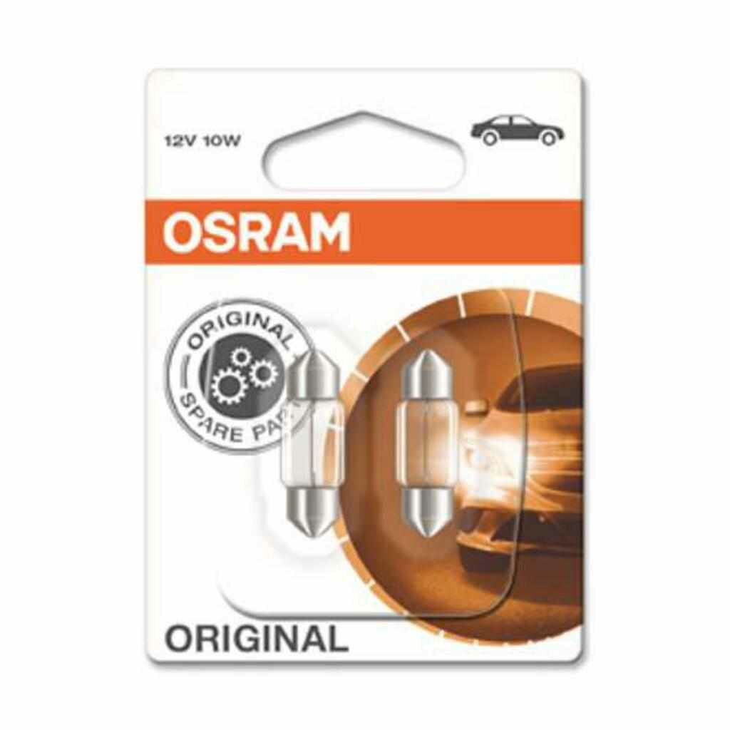 Лампа автомобильная Osram C10W (SV8.5/8) 31мм (бл. 2шт) 12V, 6438-02B