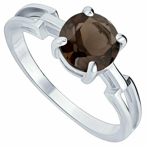 Кольцо Lazurit Online, серебро, 925 проба, серебрение, раухтопаз, размер 16, коричневый
