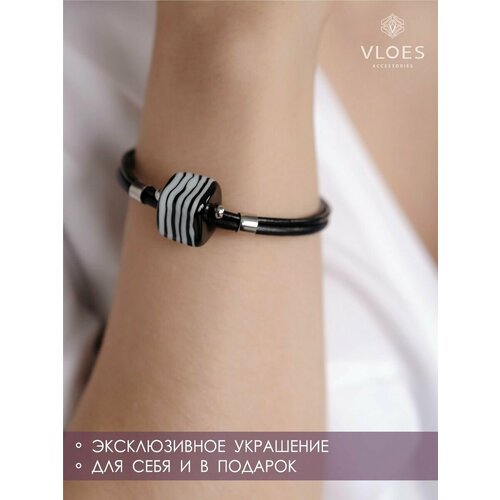 Браслет Vloes стекло муранское стекло 1 шт размер 16 см черный 4301₽