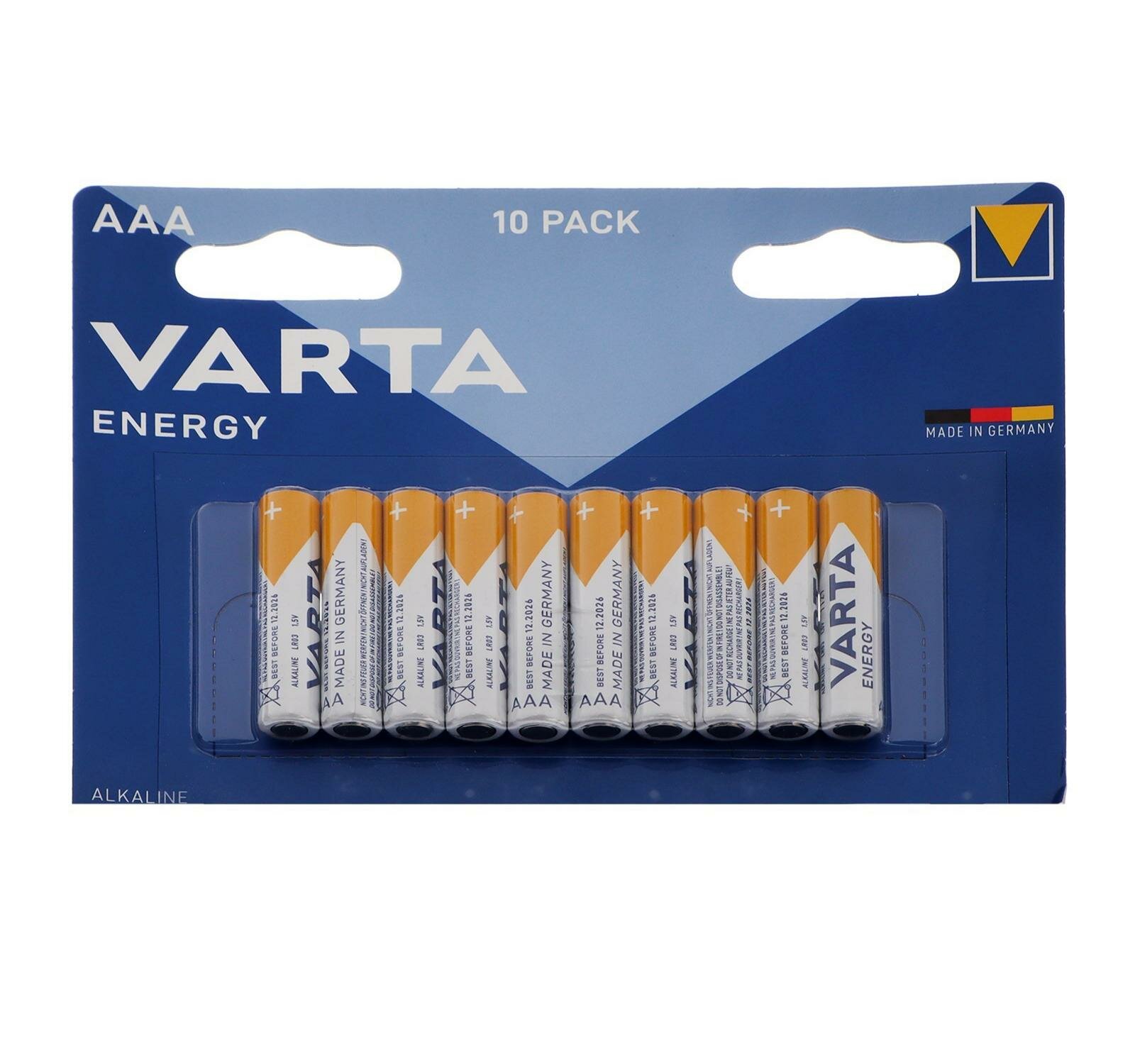 Батарейка Varta ENERGY LR03 AAA BL10 Alkaline 1.5V (4103) (10/200) Varta ENERGY LR03 AAA (04103229491) - фото №19